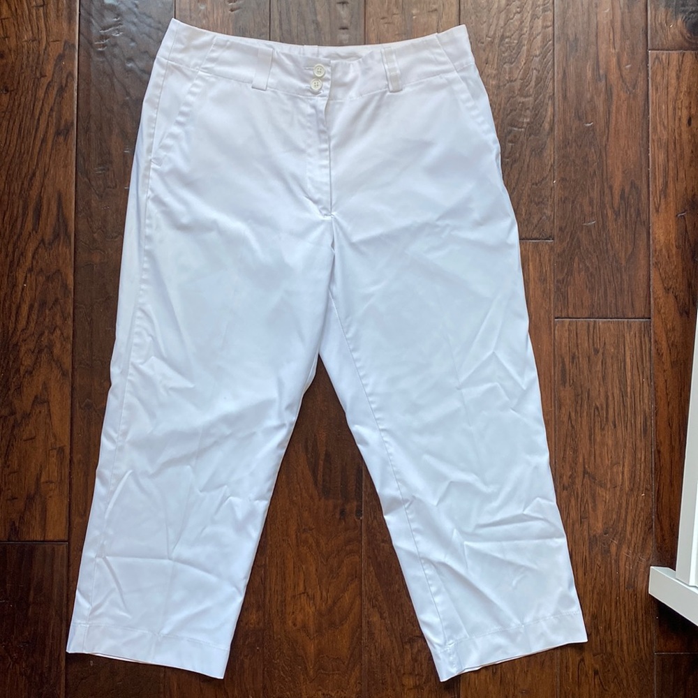Women Nike Golf Dri-Fit Capri Pants White Size Medium (10)
